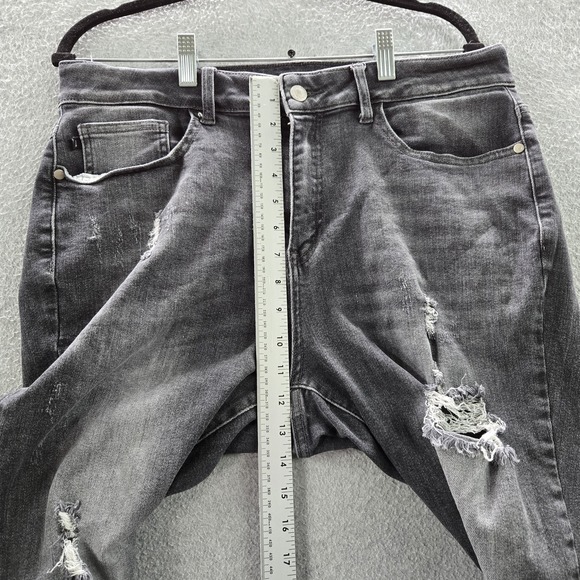 Judy Blue Women Jeans 16W Gray Denim JB84151 Skinny Distressed Slim 28" Inseam - Picture 7 of 12